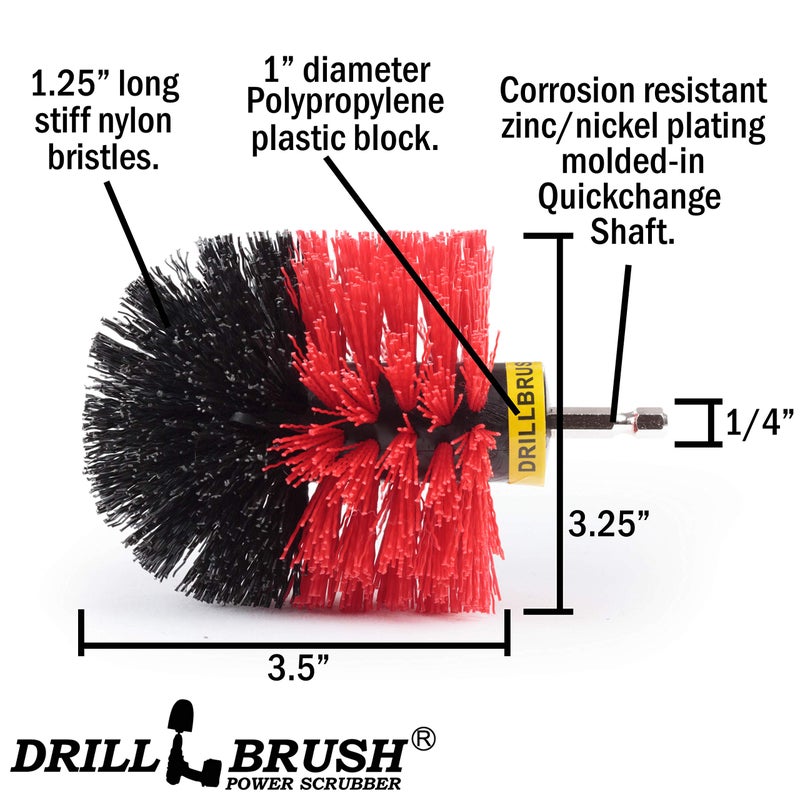 Drillbrush Outdoor Cleaning Supplies - Garden Scrubbing Tool - Patio Scrubbing Brush - Deck Cleaning - Bird Bath Cleaner - Garden Statues - Concrete Scrub Brush - Headstone Restoration Kit - Image 5